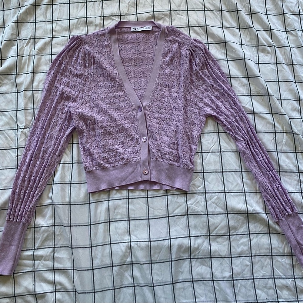 Zara Women Jacket Cardigan Purple Size Large
